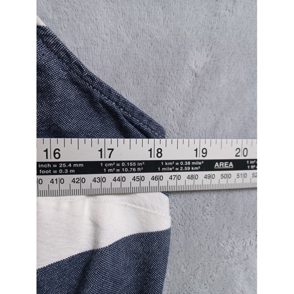 Old Navy Shirt Dress Women M Blue White Striped Sleeveless Cotton Nautical Beach - Picture 7 of 8